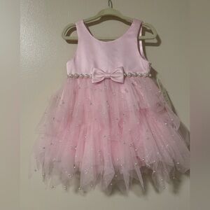 NWT American Princess Pink Tulle Dress with Bow and Pearls